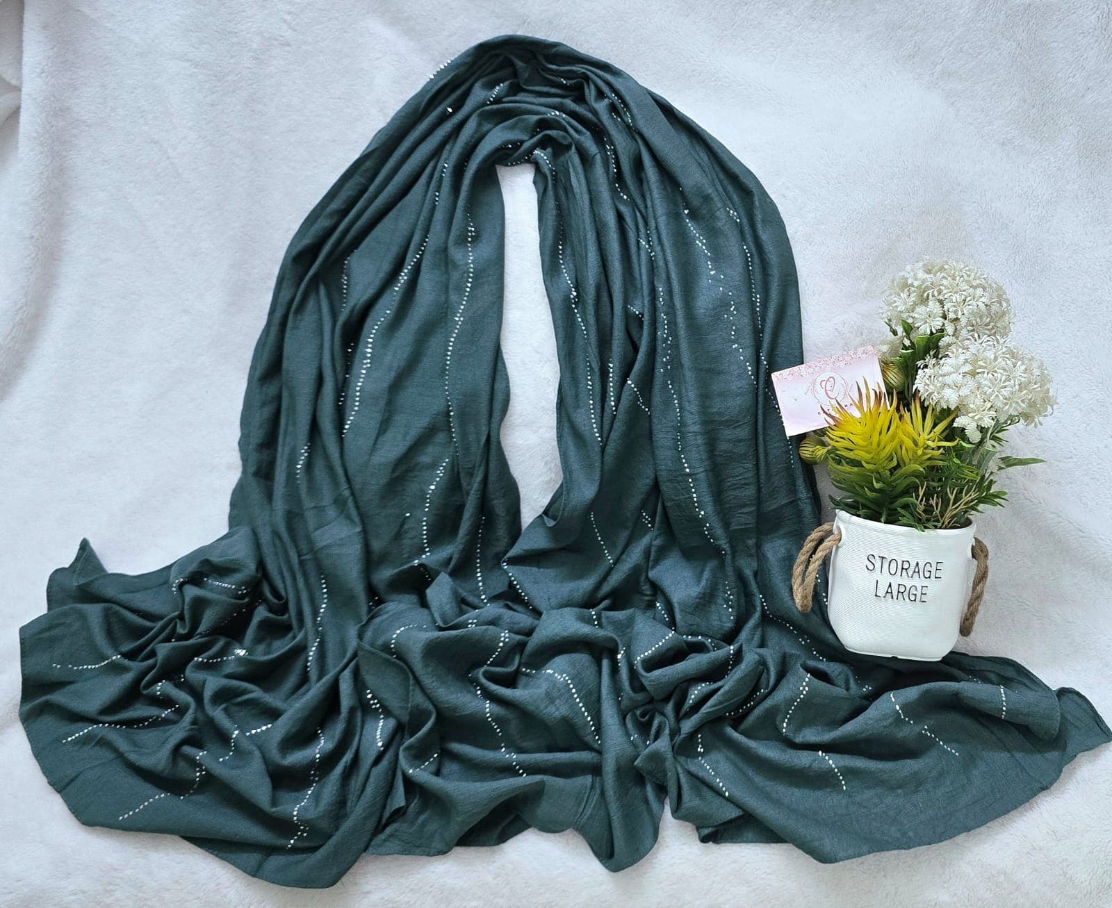 Bubbly soft stone work cotton hijab