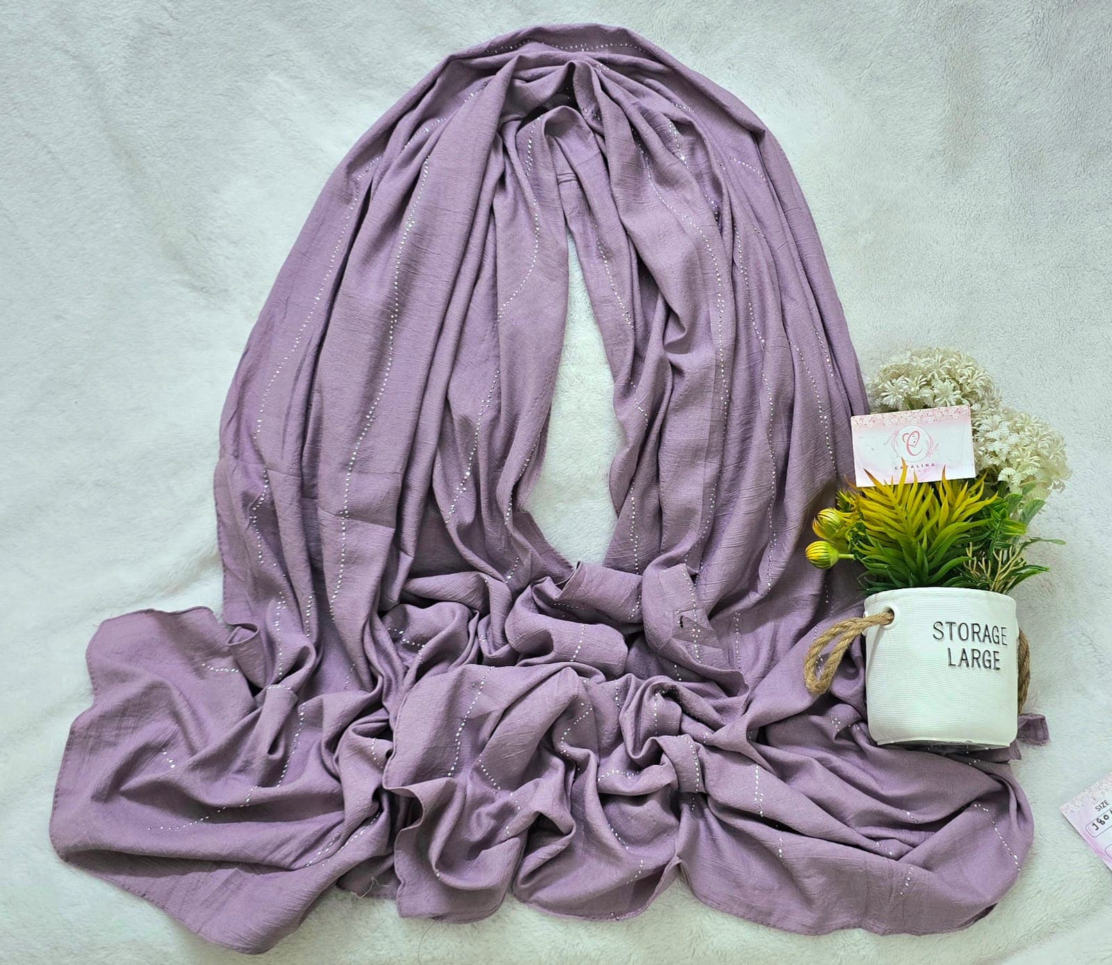 Bubbly soft stone work cotton hijab
