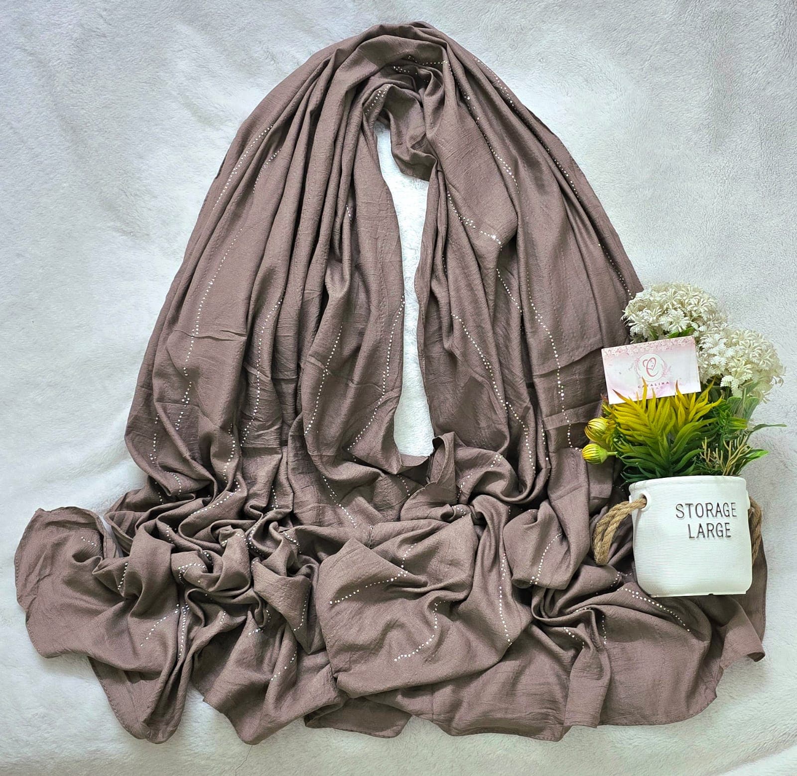 Bubbly soft stone work cotton hijab