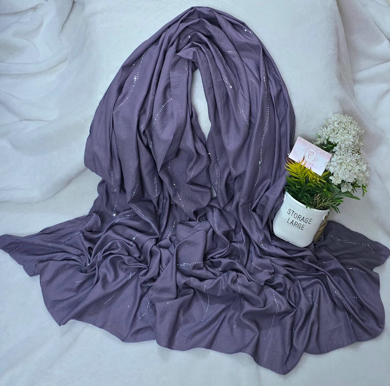 Bubbly soft stone work cotton hijab