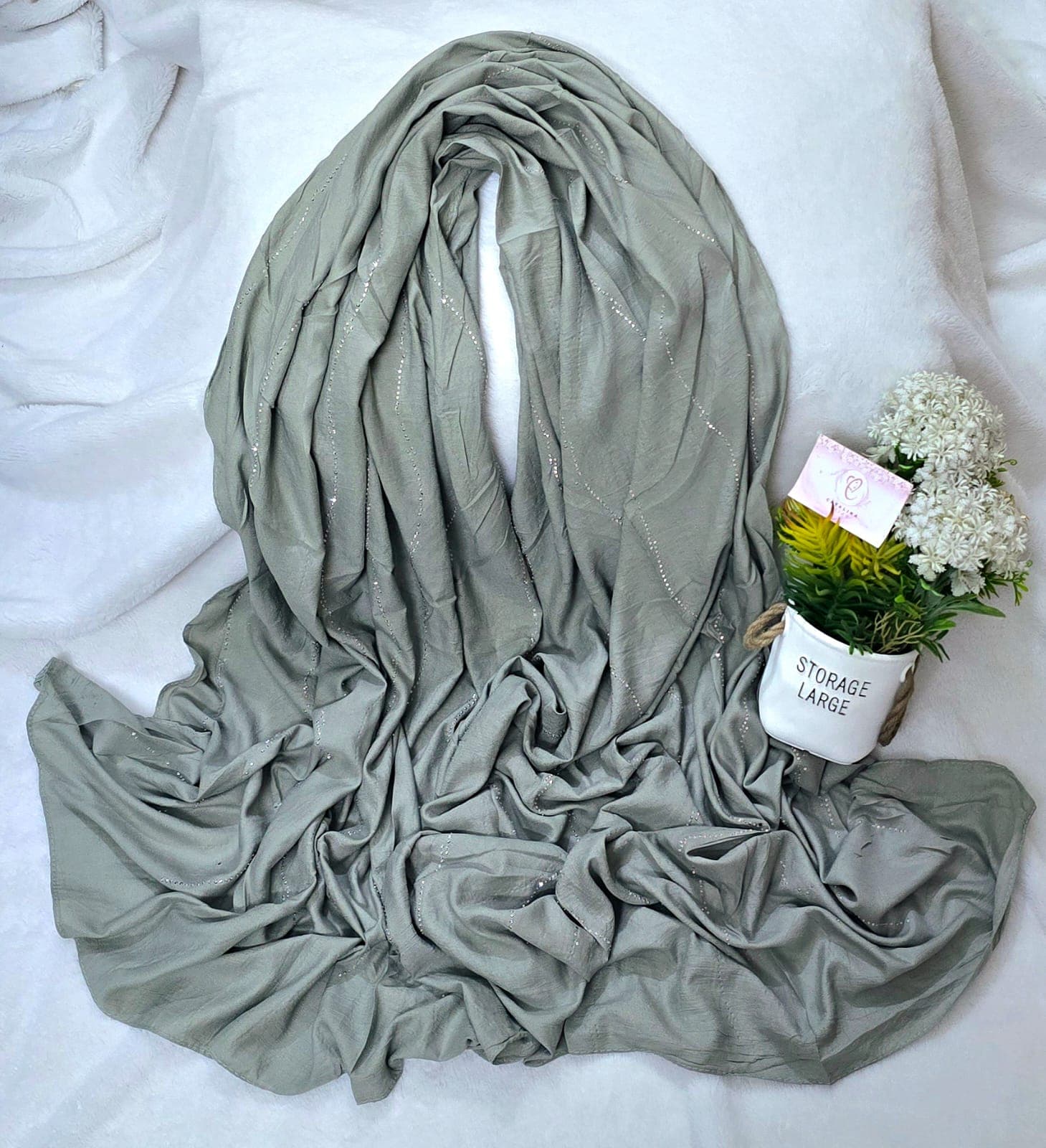 Bubbly soft stone work cotton hijab